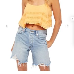 NWT Free People Crop top. Sz M. Yellow.